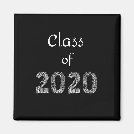 Klasse des weißen Magneten mit 2020 Buchstaben Magnet (Vorne)
