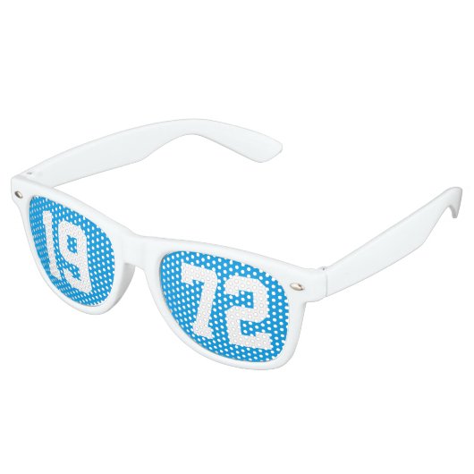Klasse des Wiedersehen Blue White Retro der High S Partybrille (Schrägansicht)