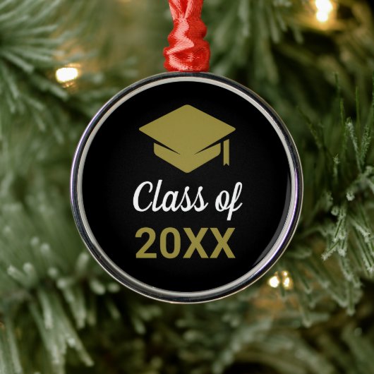 Klasse eines Glückwunschs Grad Graduation Cap Ornament Aus Metall (Baum)