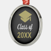 Klasse eines Glückwunschs Grad Graduation Cap Ornament Aus Metall (Links)