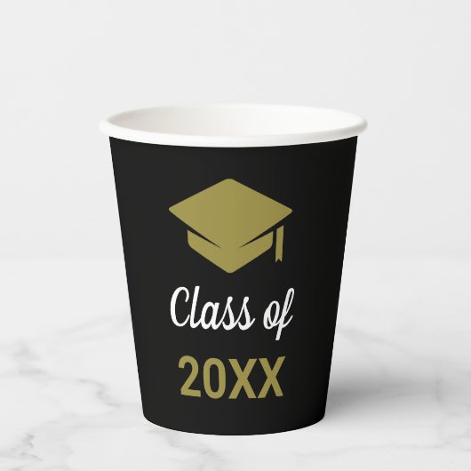 Klasse eines Glückwunschs Grad Graduation Cap Pappbecher (Vorderseite)