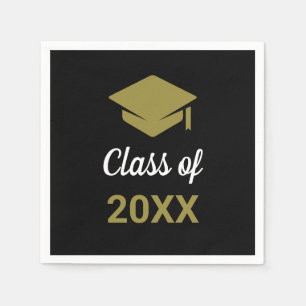 Klasse eines Glückwunschs Grad Graduation Cap Serviette