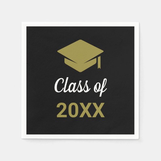 Klasse eines Glückwunschs Grad Graduation Cap Serviette (Vorderseite)