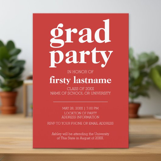 Klasse eines roten Musters für eine Vertragspartei Einladung