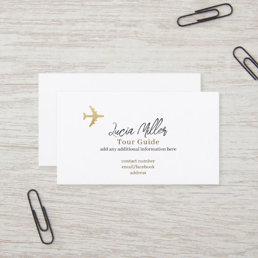 Klasse Einfache Visitenkarte für einen Tour Guide (Vorderseite/Rückseite Beispiel)