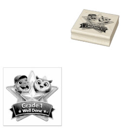 Klasse eins gut gemacht mit der Eule und Rex Leist Gummistempel