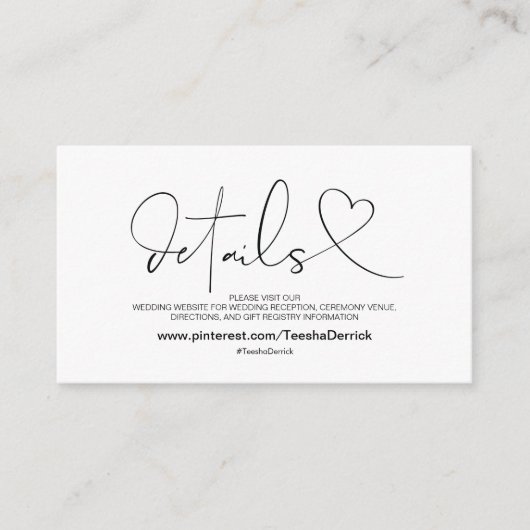 Klasse Elegance Website Details Umschließungskarte Begleitkarte (Vorderseite)