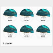 Klasse Elegant Aquamarin Agate Kitchen Runder Aufkleber (Blatt)