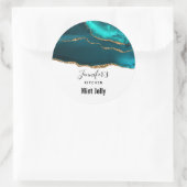 Klasse Elegant Aquamarin Agate Kitchen Runder Aufkleber (Tasche)