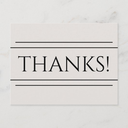 Klasse, elegant "DANKE!" Postkarte (Vorderseite)