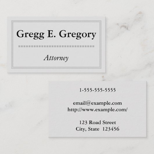 Klasse & elegante Anwaltskarte Visitenkarte (Vorne/Hinten)