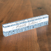 Klasse & Elegante Pastel Berufliche Blüten Namensplakette (Seite)