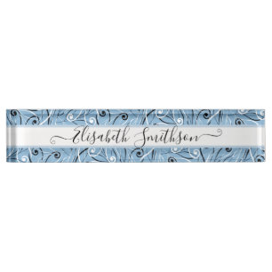 Klasse & Elegante Pastel Berufliche Blüten Namensplakette