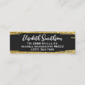 Klasse & Eleganter Gold Glitzer Moderner Luxus maß Mini Visitenkarte (Vorderseite)