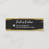 Klasse & Eleganter Gold Glitzer Moderner Luxus maß Mini Visitenkarte (Rückseite)