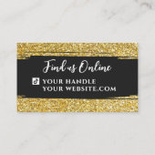 Klasse & Eleganter Gold Glitzer Moderner Luxus maß Visitenkarte (Rückseite)
