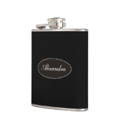 Klasse Eleganter Script-Individuelle Name Personal Flachmann (Links)