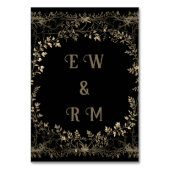 Klasse Exquisite Gold Floral Black Tischnummer (Rückseite)