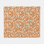 Klasse floral Damask Burnt Orange Muster Fleecedecke (Vorderseite (Horizontal))