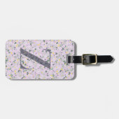 Klasse floral Mit Monogramm Letter Z leicht lila Gepäckanhänger (Vorderseite horizontal)
