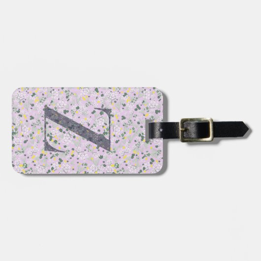 Klasse floral Mit Monogramm Letter Z leicht lila Gepäckanhänger (Vorderseite horizontal)