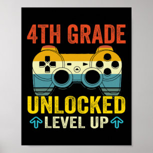 Klasse freigeschaltet Level Up Videospiel Zurück z Poster