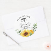 Klasse für das Pflegestudio Sonnenblumenwasser Runder Aufkleber (Umschlag)