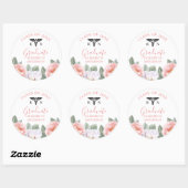 Klasse für das Pflegestudium Pink Floral Aquarell Runder Aufkleber (Blatt)