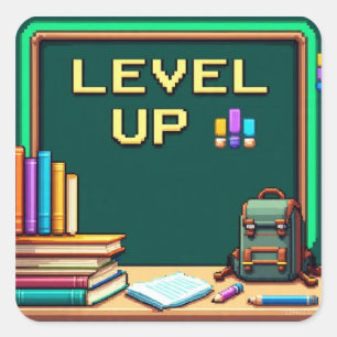 Klasse für Pixel-Art-Up-Studien Quadratischer Aufkleber