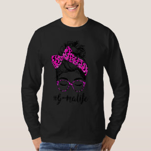 Klasse G Ma Life Messy Bun Pink Leopard Print Moth T-Shirt