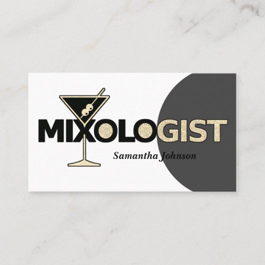 Klasse Glitzer Mixologe Barkeeper Business Card Visitenkarte (Vorderseite)