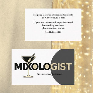 Klasse Glitzer Mixologe Barkeeper Business Card Visitenkarte
