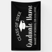 Klasse Grad Abschluss Script Schwarz-weiß Banner (Vertikal)