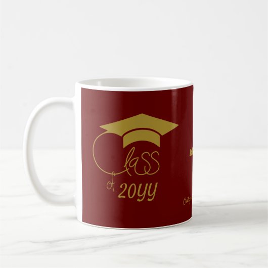 Klasse - Graduate Modernes Goldenes Skript Custom Kaffeetasse (Links)