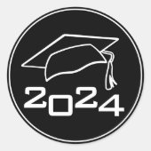 Klasse Graduation Cap Jahr Runder Aufkleber (Vorderseite)