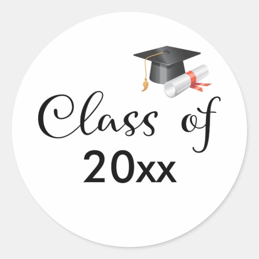 Klasse Ihres benutzerdefinierten Abschluss Jahr Runder Aufkleber (Vorderseite)