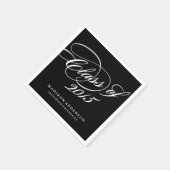 Klasse in Schwarz | Personalisiert Paper Napkins Serviette (Ecke)