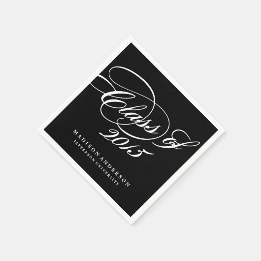 Klasse in Schwarz | Personalisiert Paper Napkins Serviette (Ecke)