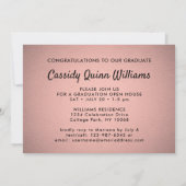 Klasse Jahr rosa Ombre und Schwarzes Abschluss Fot Einladung (Rückseite)