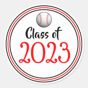 Klasse Jahr Rot und Schwarz Abschluss Runder Aufkleber