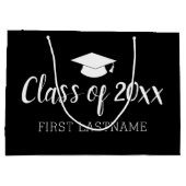 Klasse Jahr und Name - Farbe kann durch Schwarz ve Große Geschenktüte (Rückseite)