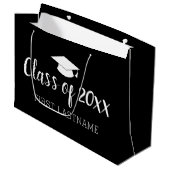 Klasse Jahr und Name - Farbe kann durch Schwarz ve Große Geschenktüte (Vorderseite Schrägansicht)