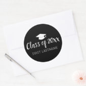 Klasse Jahr und Name - Farbe kann durch Schwarz ve Runder Aufkleber (Umschlag)