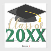 Klasse JEDES COLOR COMBO Abschluss Year Graduate Aufkleber (Blatt)