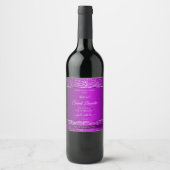 Klasse Lila mit Glitzer Initials Product Labels Weinetikett (Vorderseite)
