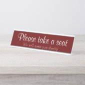 Klasse, luxuriös "Bitte nehmen Sie Platz" Schreibtischnamensplakette (Vorderseite )