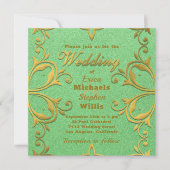 Klasse Luxus Elegantes Gold und grüne Custom Einladung (Vorderseite)