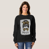 Klasse Mami-Leben mit Leopardendruck-Sonnenbrille  Sweatshirt (Vorne ganz)