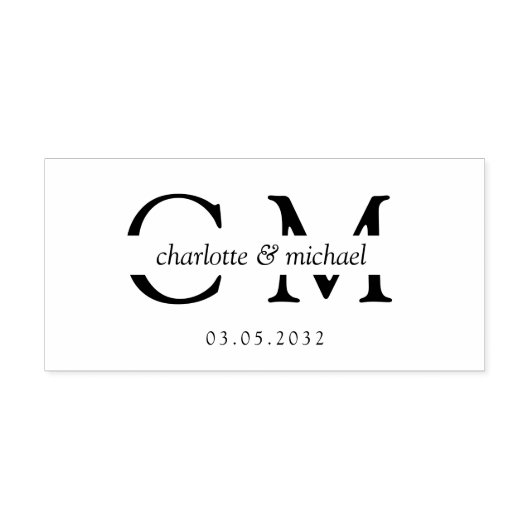 Klasse, minimal, Monogramm Gummistempel (Prägung)