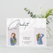 Klasse minimalistisch 2 Fotos Abitur (Stehend Vorderseite)